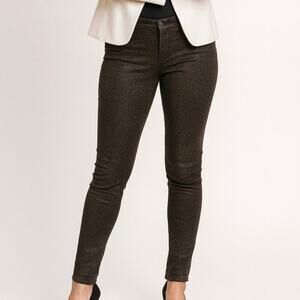 Habitual Women's Dark Brown Animal Print Skinny Leg Jeans Size 28